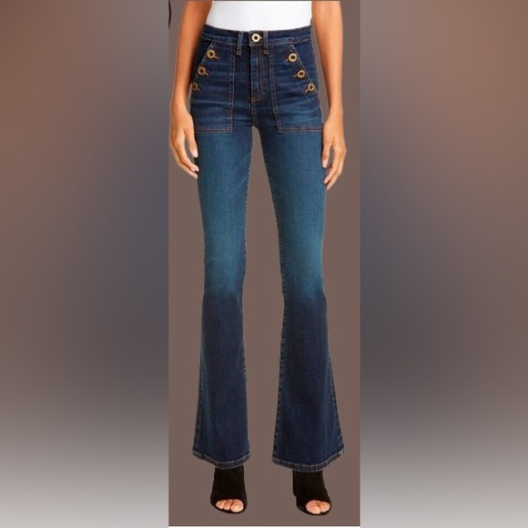 VERONICA BEARD NEW FLORENCE High Rise 11" Flare Jean Size 14/32 - Picture 2 of 9